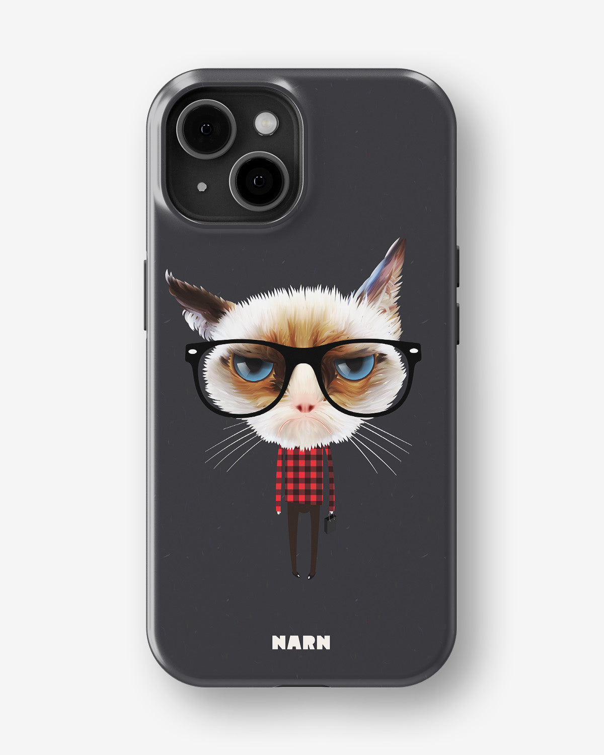 iPhone 15 Plus Tough Case – Hipster Cat - View 1