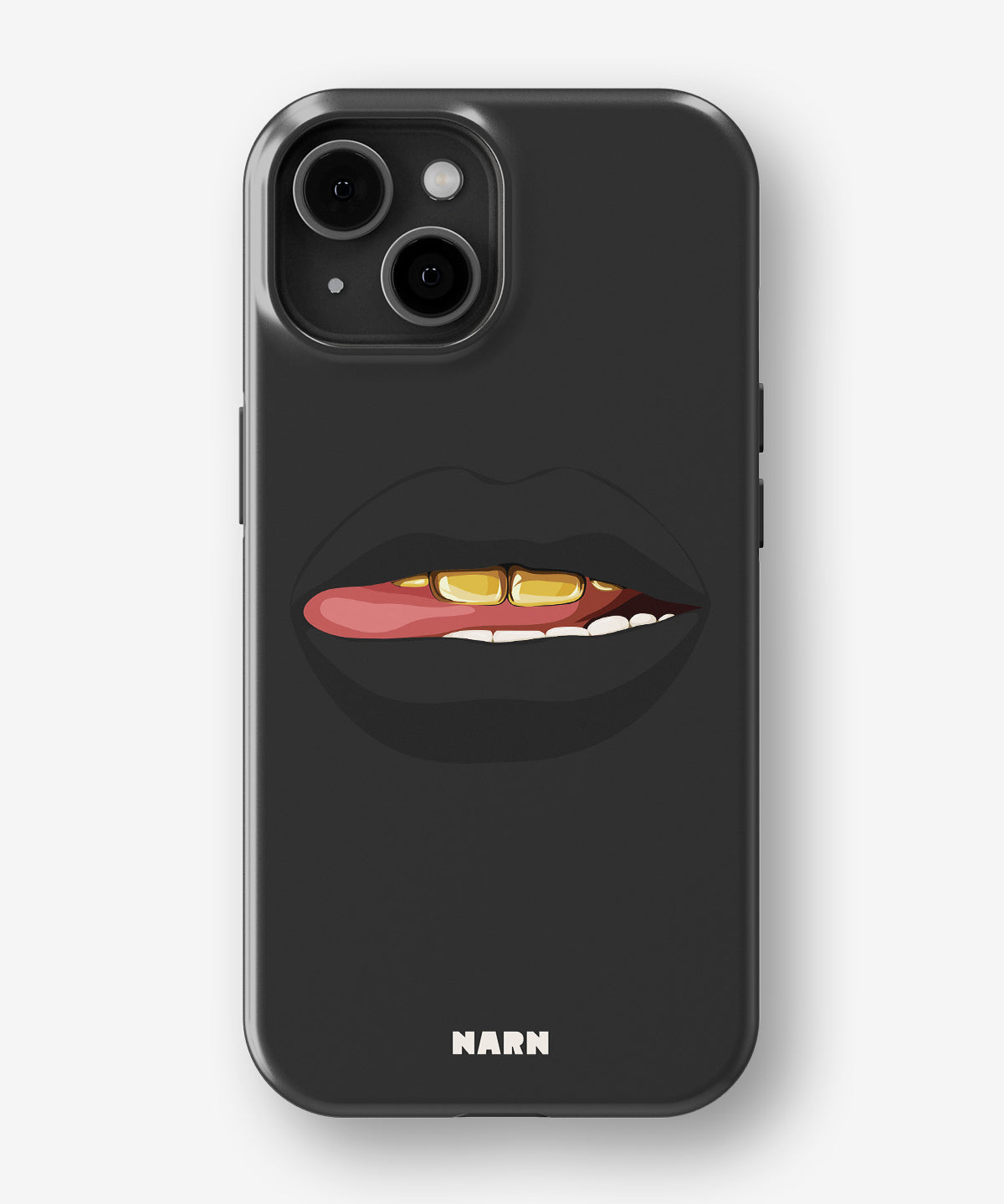 iPhone 15 Plus Tough Case – Golden Lips - View 1
