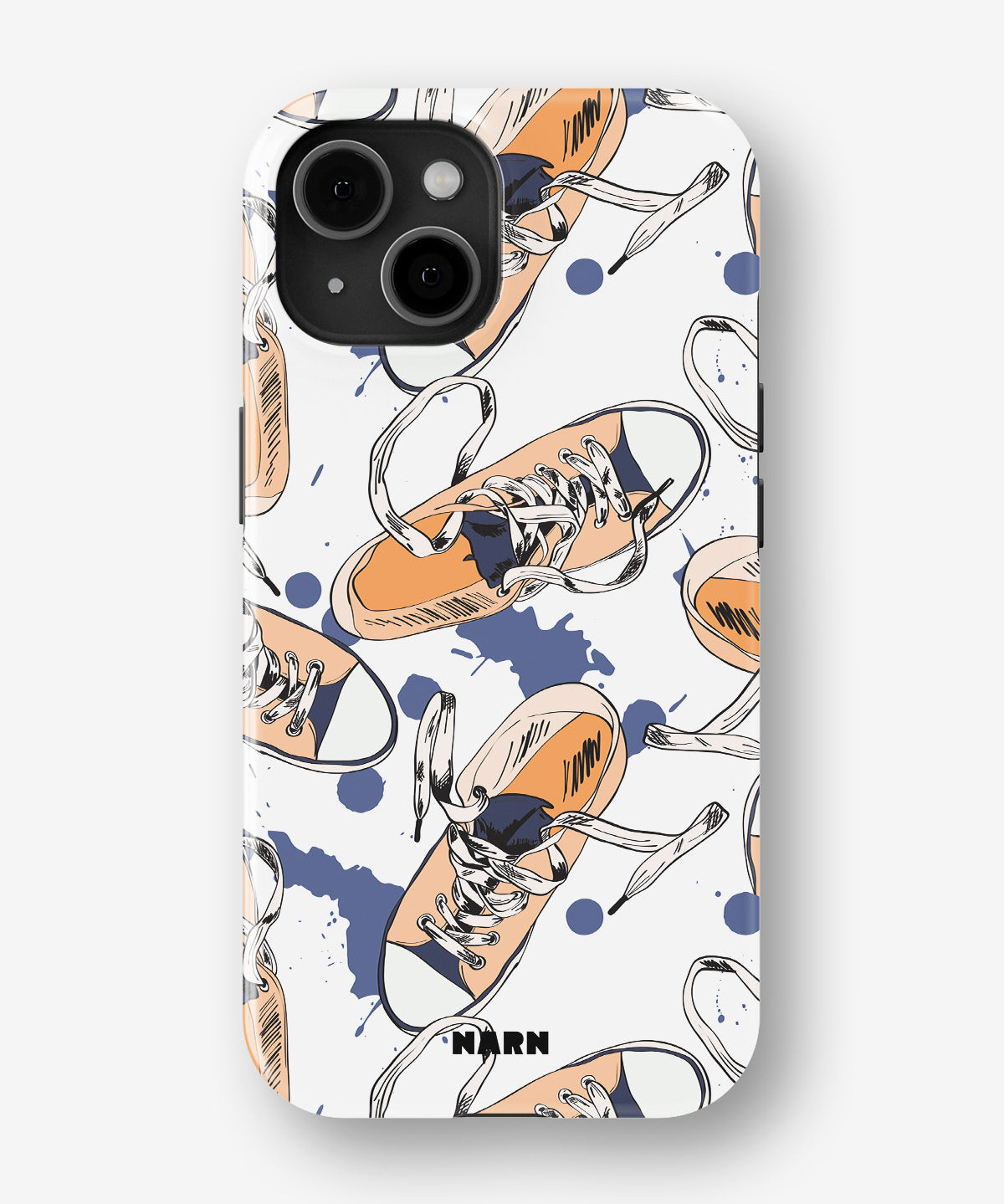 iPhone 15 Plus Tough Case – Apricot Sneakers - View 1
