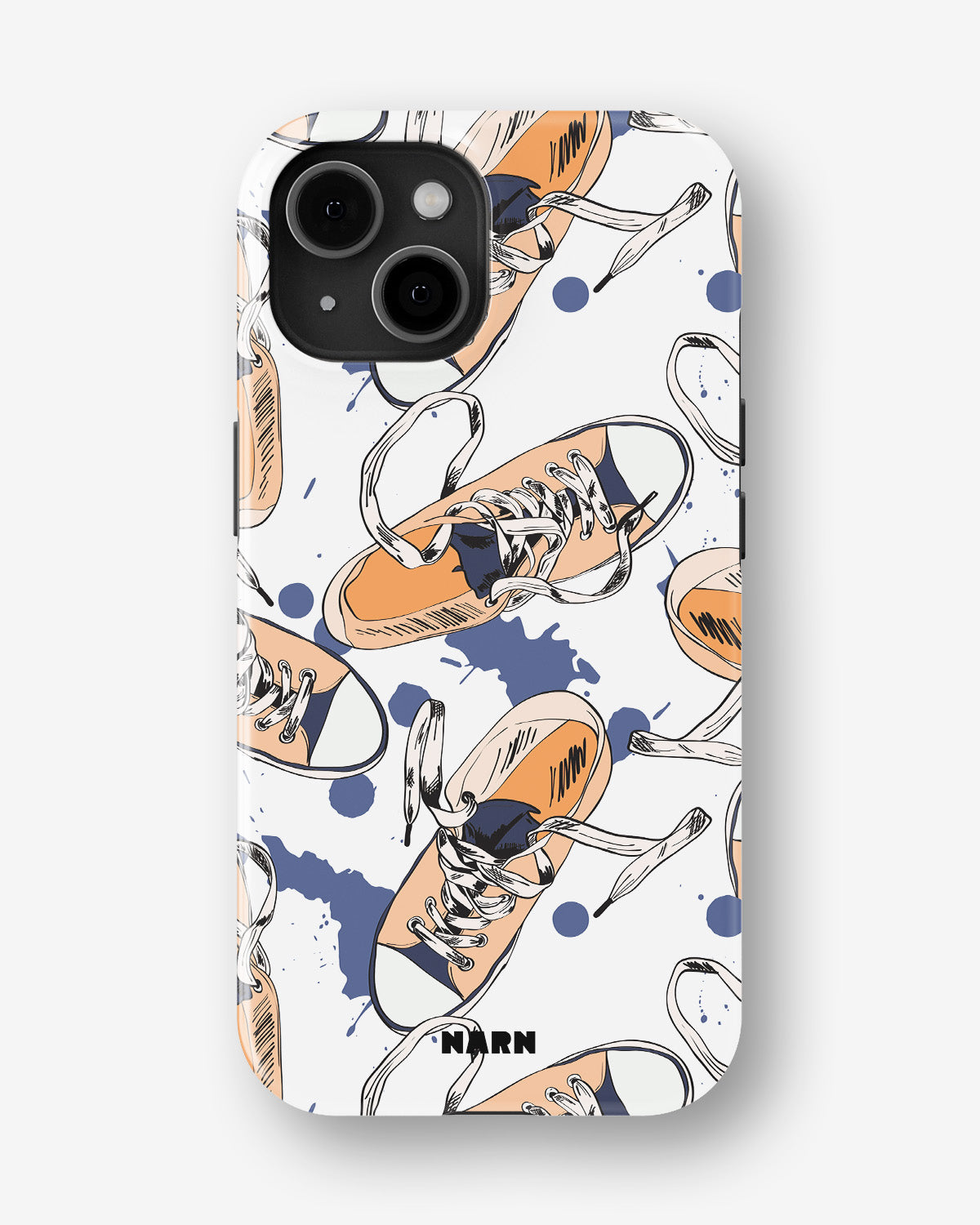 iPhone 15 Plus Tough Case – Apricot Sneakers - View 1