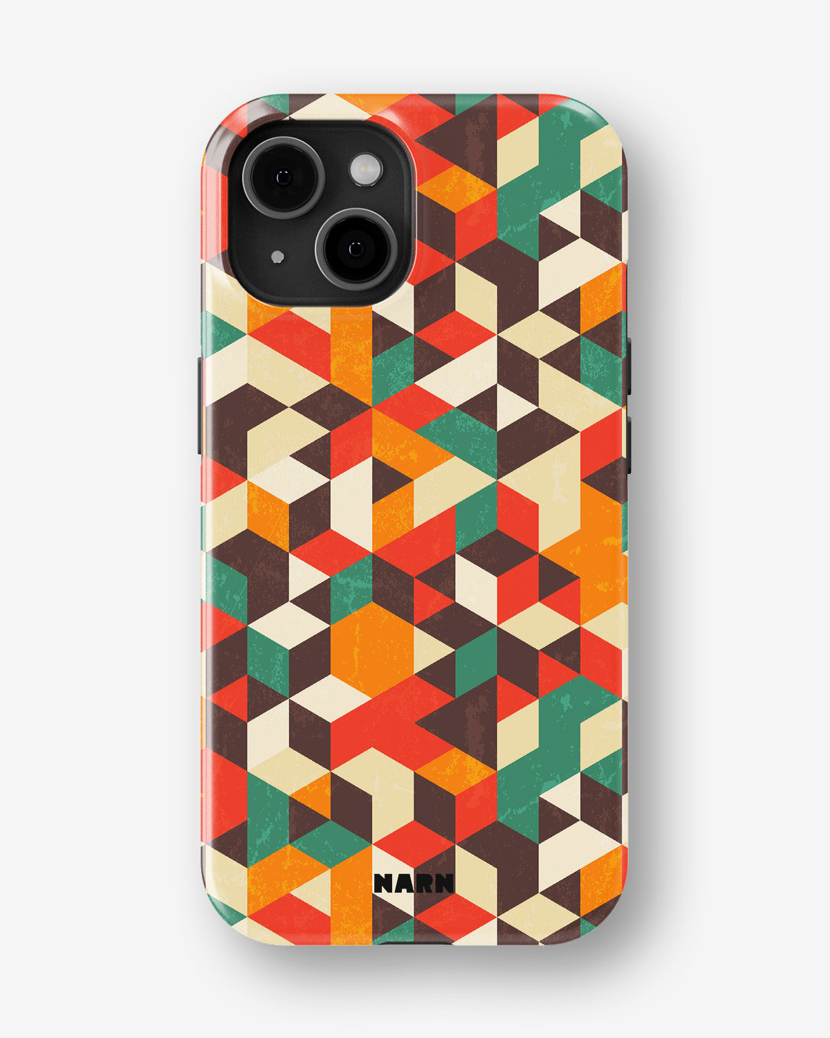 iPhone 15 Plus Tough Case – Retro Geometric - View 1