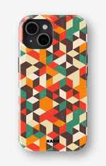 iPhone 15 Plus Tough Case – Retro Geometric - View 1