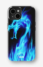 iPhone 15 Plus Tough Case – Blue Flames Dragon - View 1