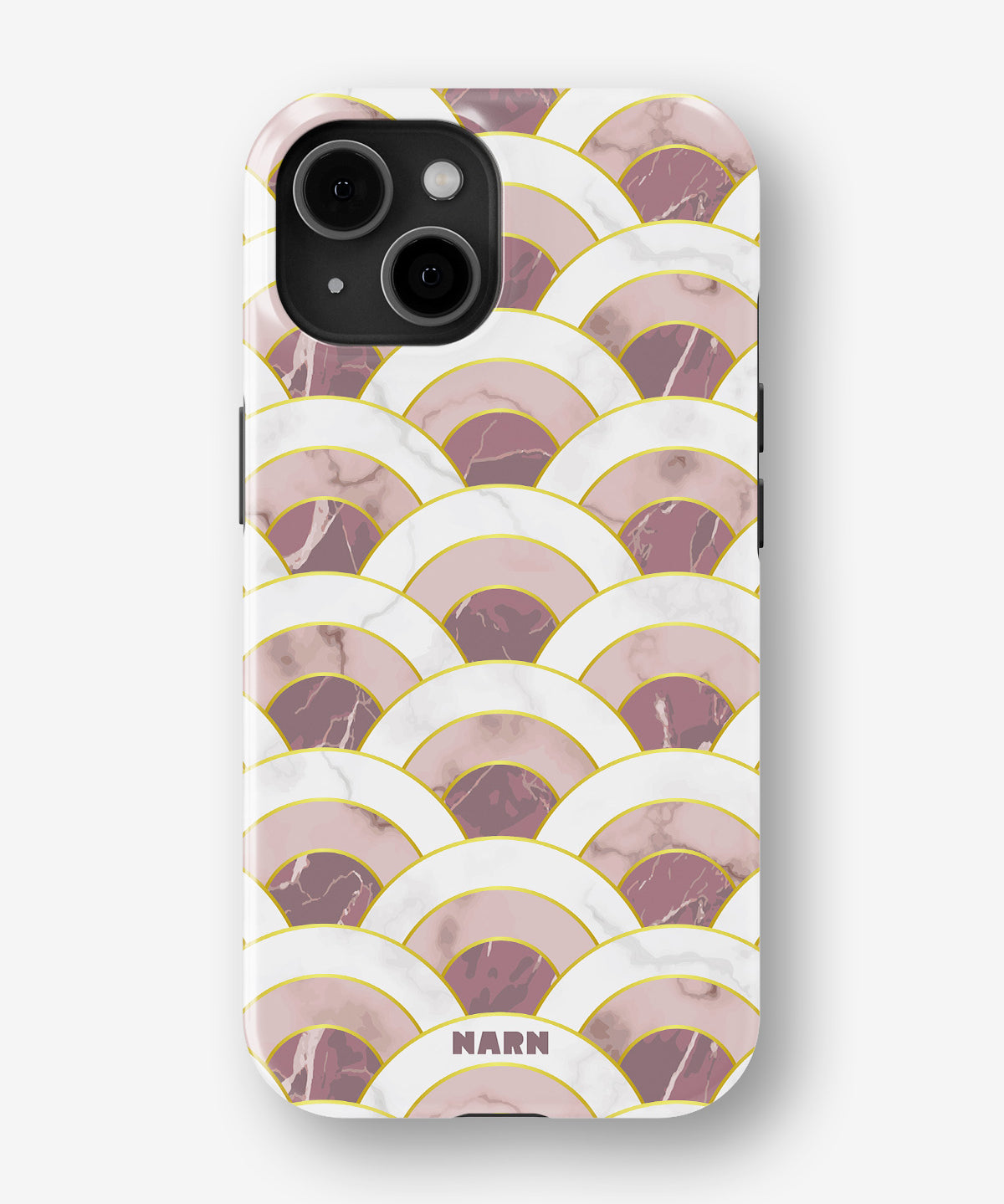 iPhone 15 Plus Tough Case – Pink Marble Waves - View 1