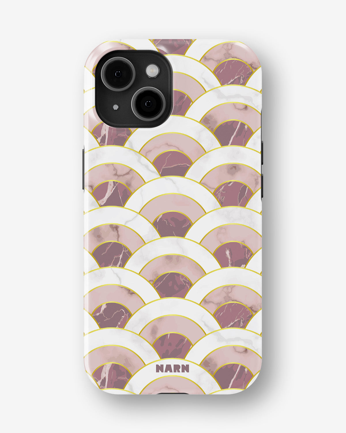 iPhone 15 Plus Tough Case – Pink Marble Waves - View 1