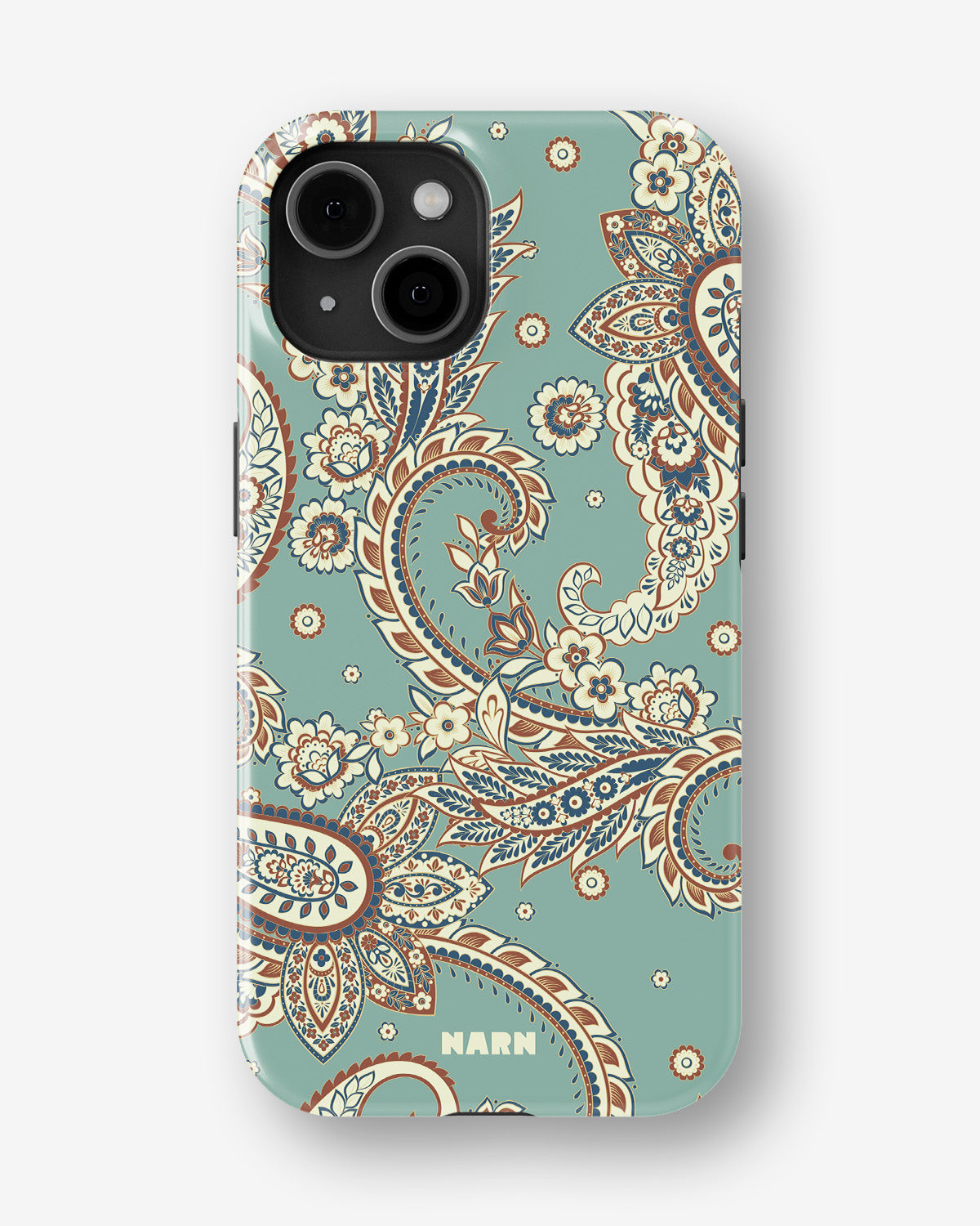 iPhone 15 Plus Tough Case – Paisley Green - View 1