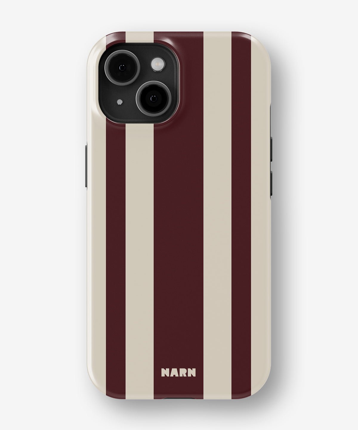 iPhone 15 Plus Tough Case – Bordeaux Stripe - View 1