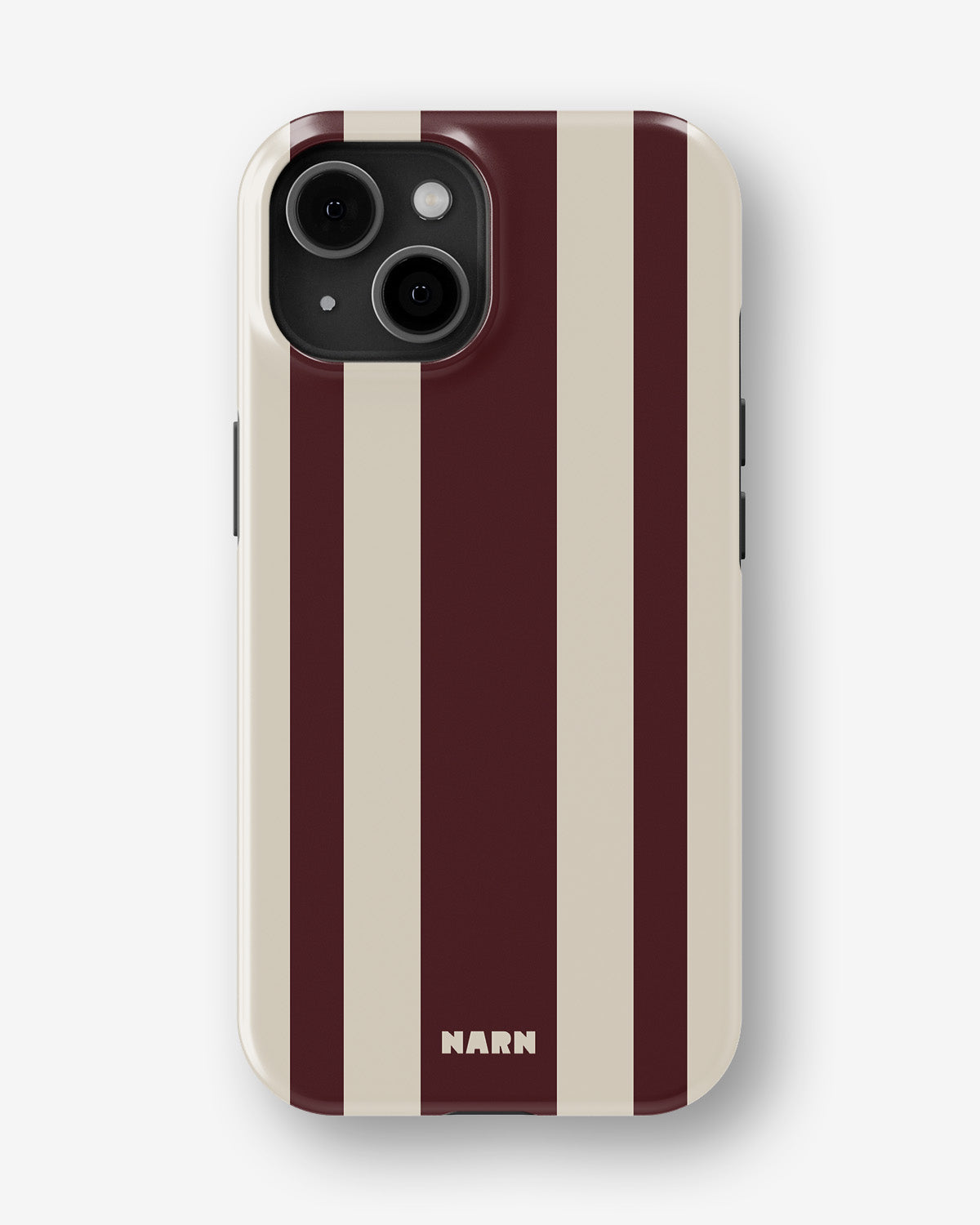 iPhone 15 Plus Tough Case – Bordeaux Stripe - View 1