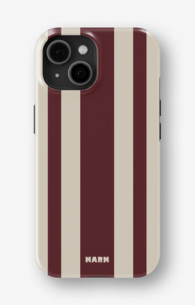 iPhone 15 Plus Tough Case – Bordeaux Stripe - View 1