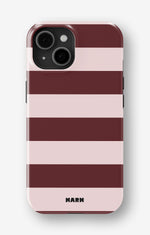 iPhone 15 Plus Tough Case – Cranberry Stripe - View 1