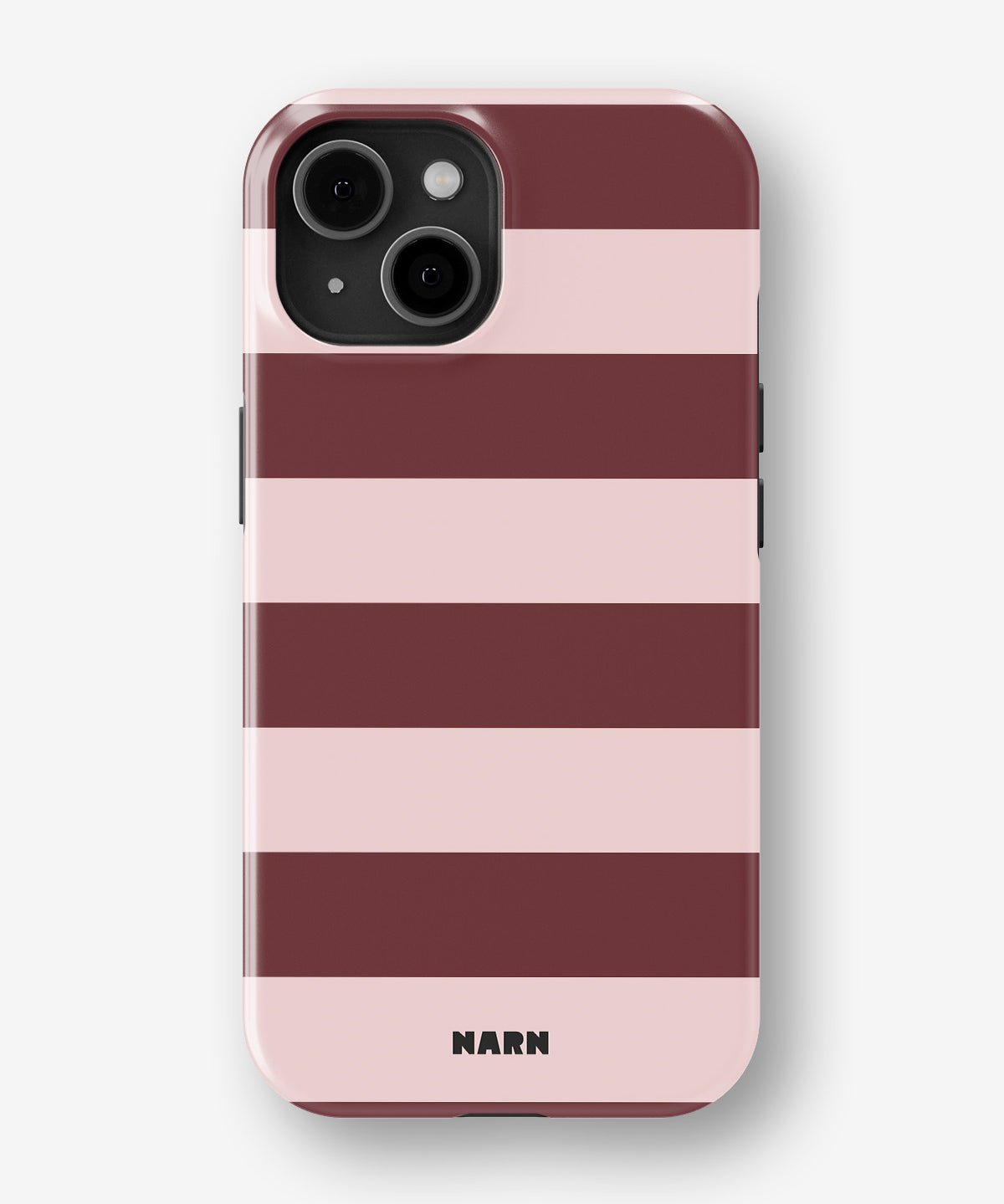 iPhone 15 Plus Tough Case – Cranberry Stripe - View 1