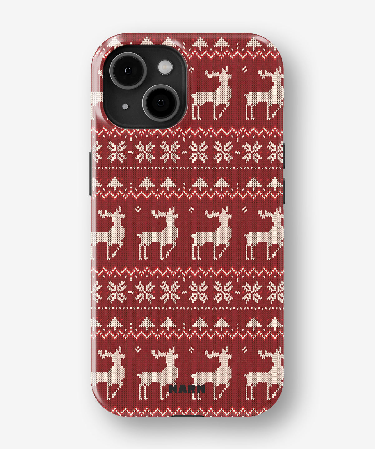 iPhone 15 Plus Tough Case – Reindeer Knit - View 1
