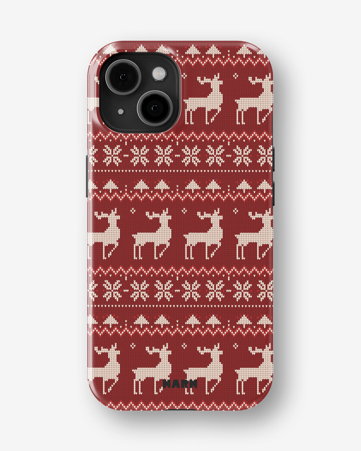 iPhone 15 Plus Tough Case – Reindeer Knit - View 1
