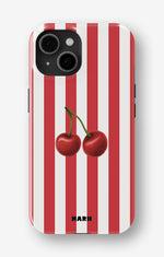 iPhone 15 Plus Tough Case – Cherry Stripes - View 1