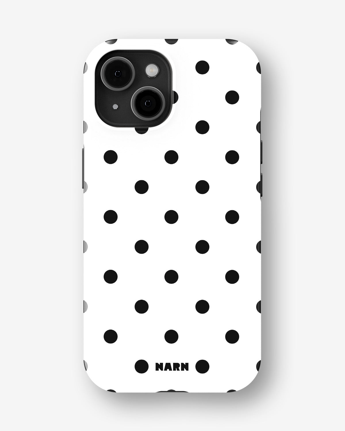 iPhone 15 Plus Tough Case – Mono Dots - View 1
