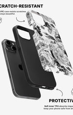 iPhone 15 Plus Tough Case – Black & White Bloom - View 2