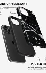 iPhone 15 Plus Tough Case – Custom - Black Marble - View 2