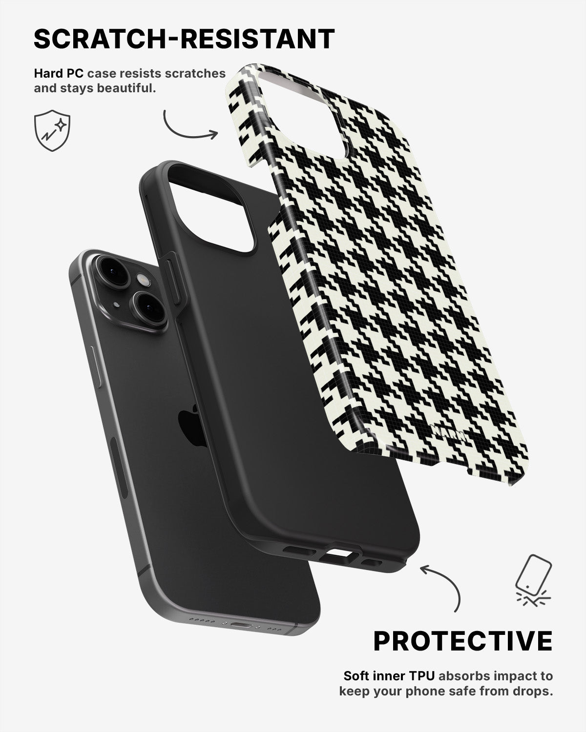 iPhone 15 Plus Tough Case – Houndstooth - View 2