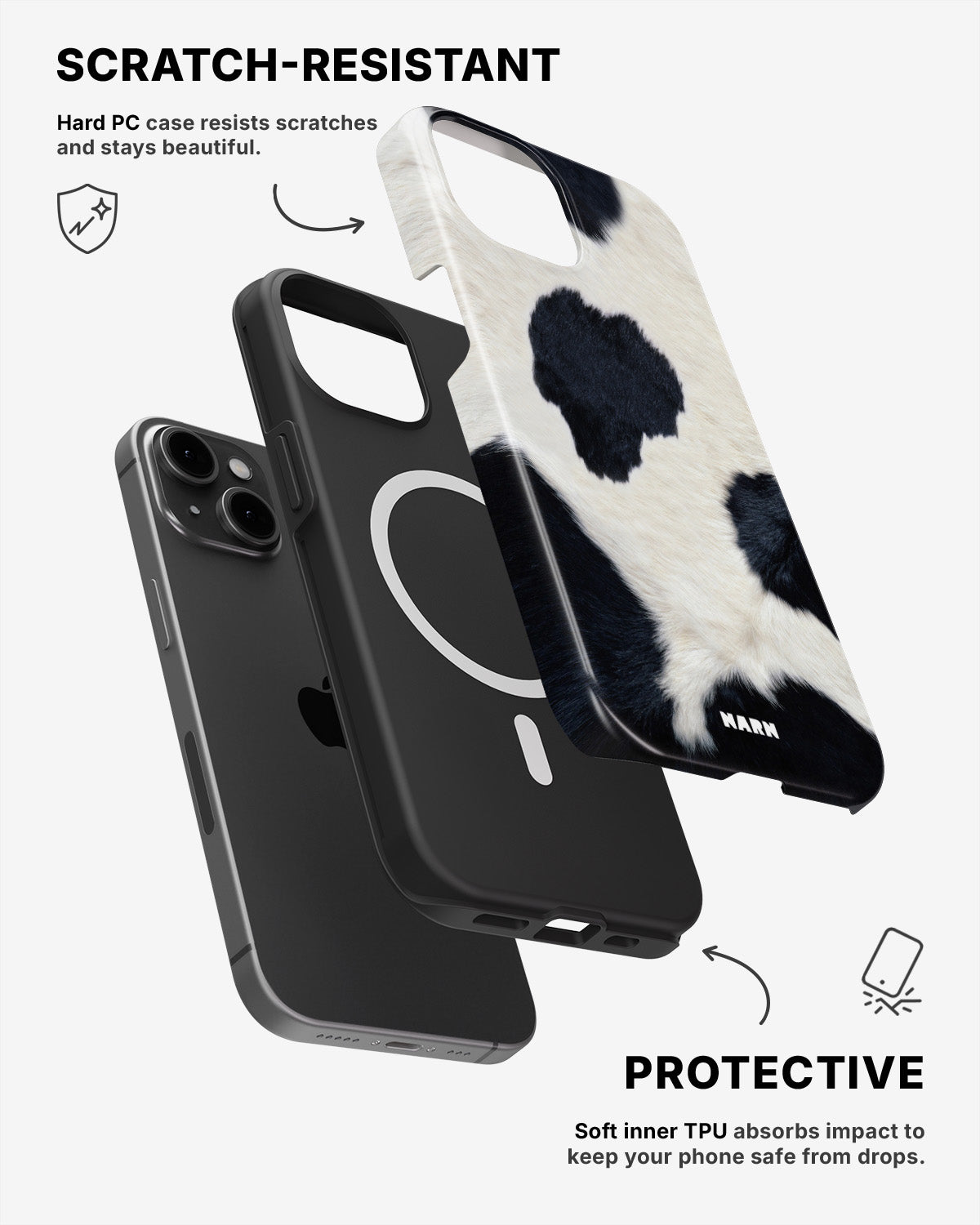 iPhone 15 Plus Tough Case – Cow Skin - View 2