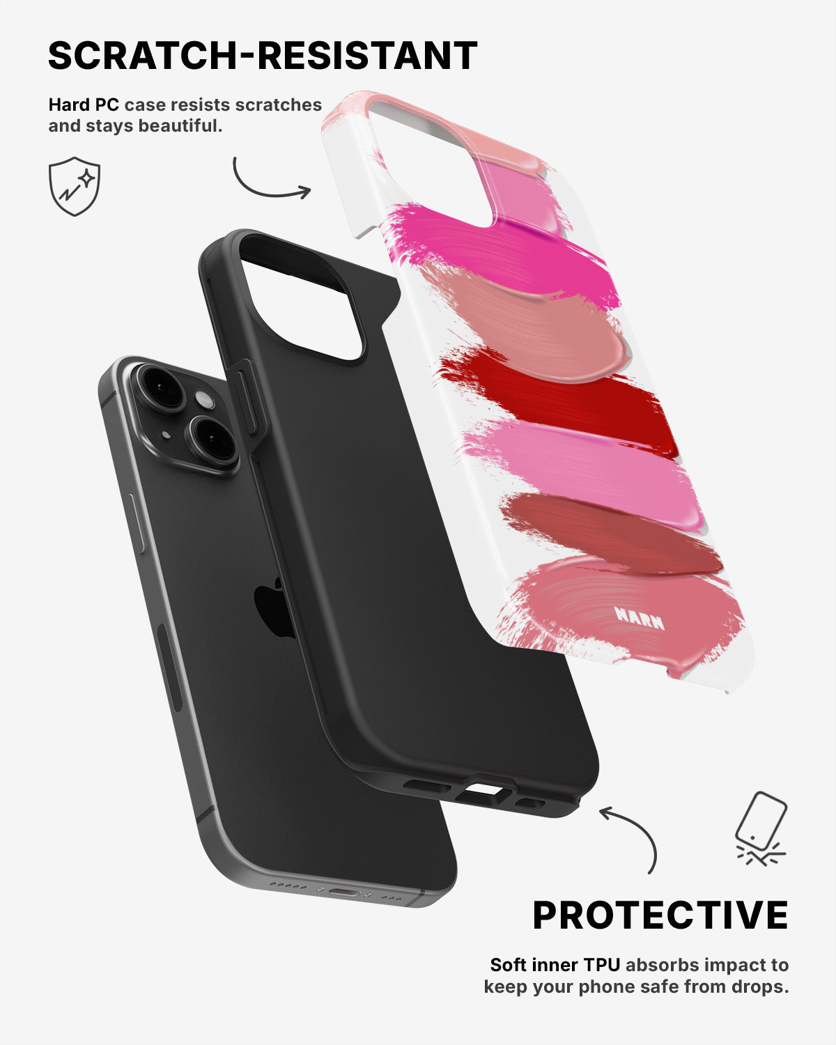 iPhone 15 Plus Tough Case – Lipstick Smears - View 2