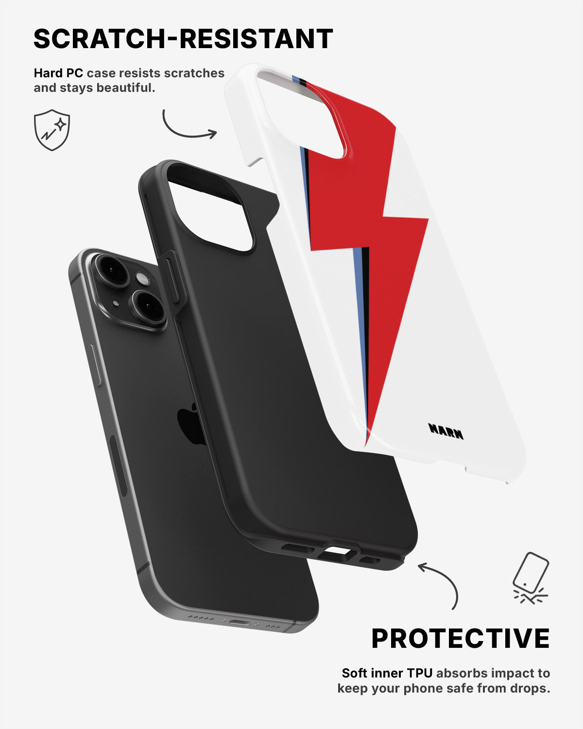 iPhone 15 Plus Tough Case – White Bowie  - View 2