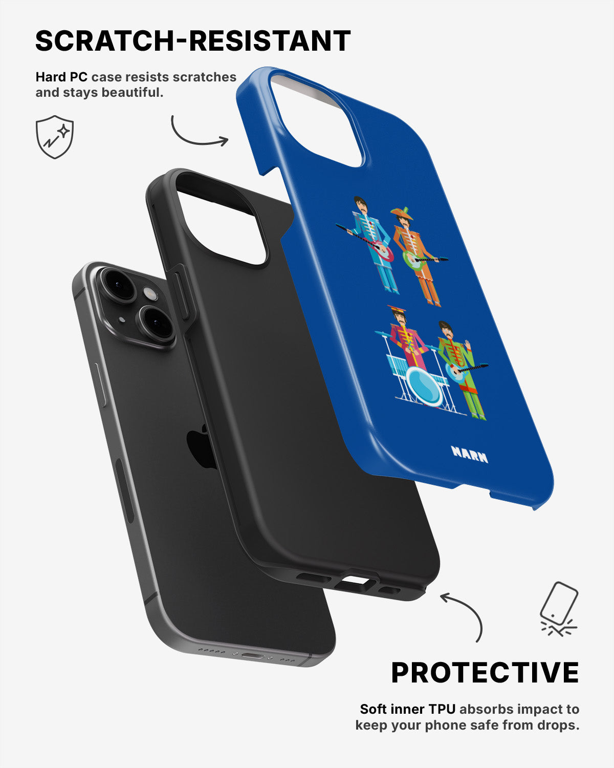 iPhone 15 Plus Tough Case – Beatles Blue - View 2