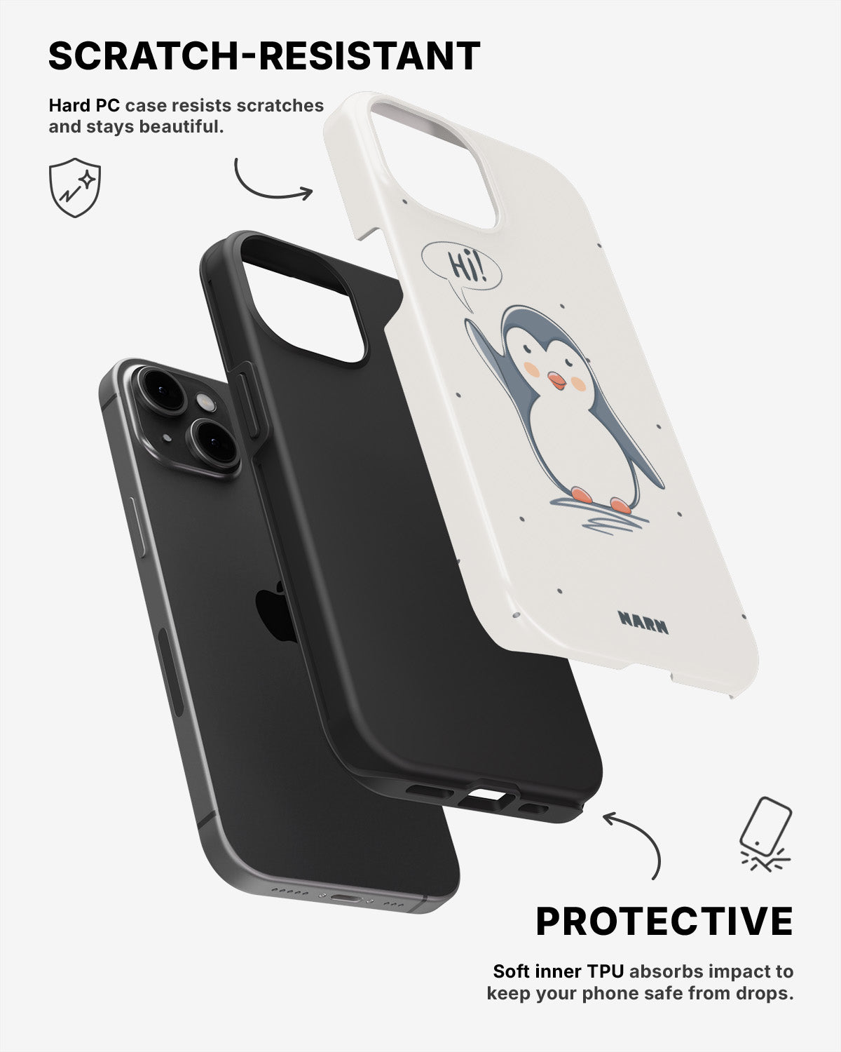 iPhone 15 Plus Tough Case – Cute Penguin - View 2