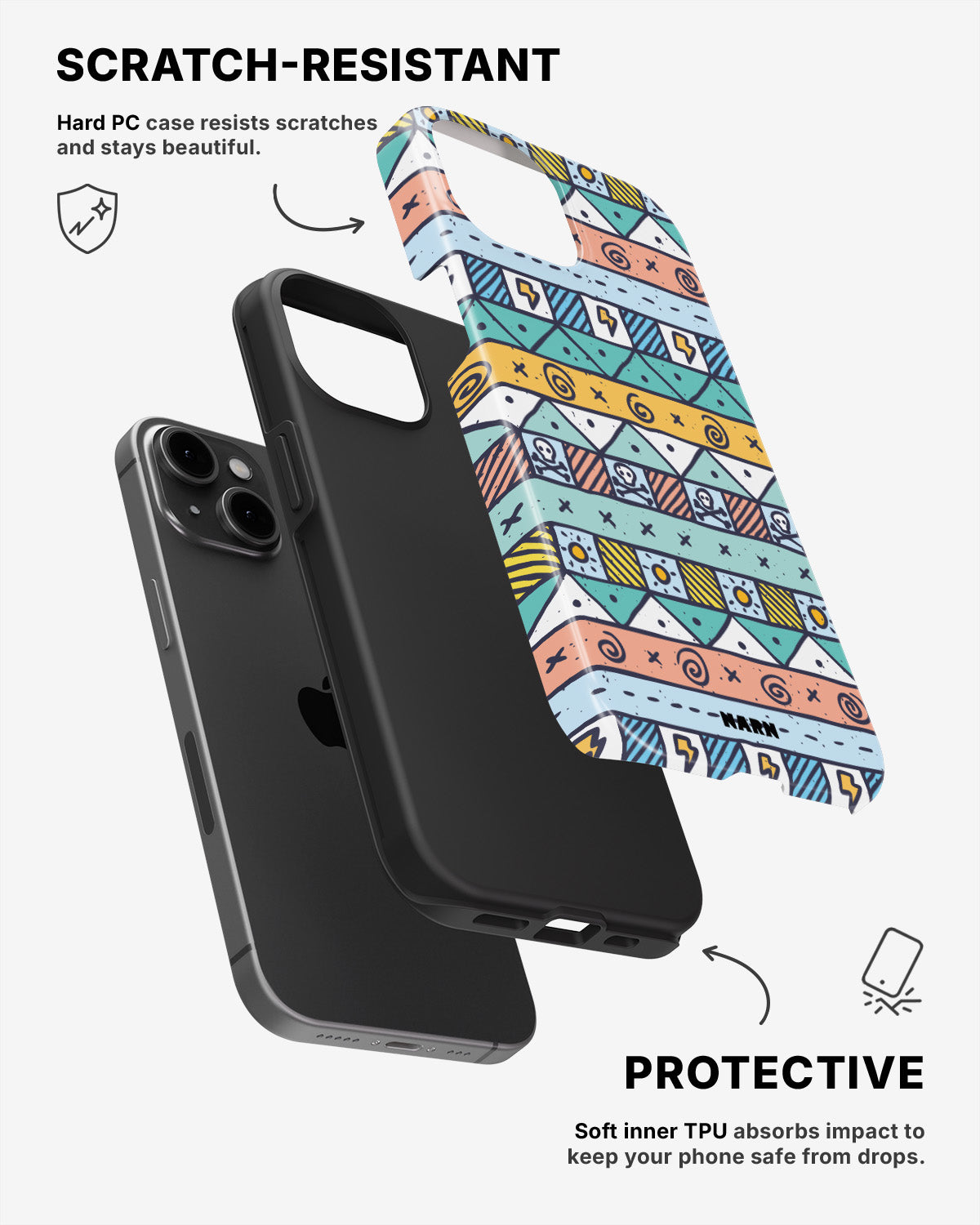 iPhone 15 Plus Tough Case – Cute Pattern - View 2
