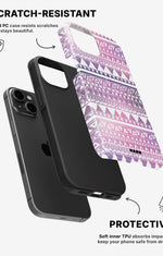 iPhone 15 Plus Tough Case – Purple Aztec - View 2