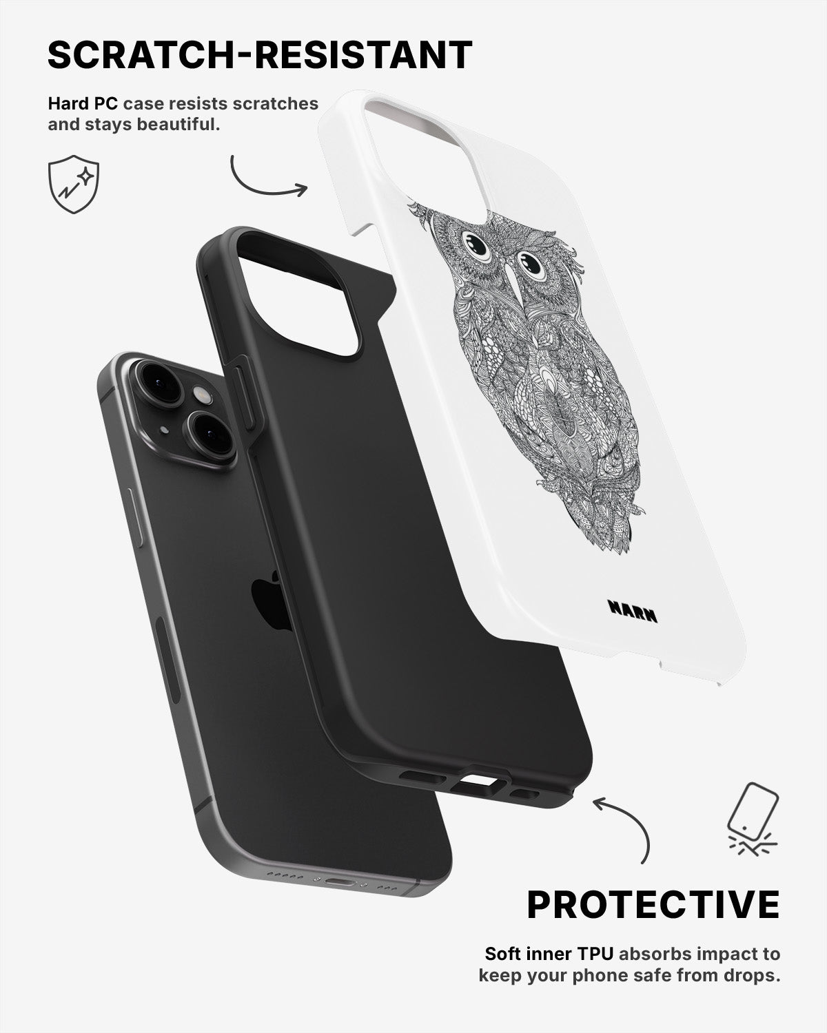 iPhone 15 Plus Tough Case – Owl - View 2