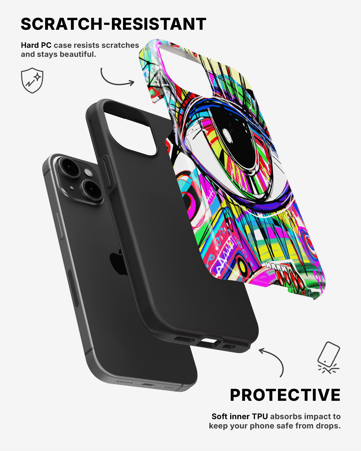 iPhone 15 Plus Tough Case – Abstract Eye - View 2