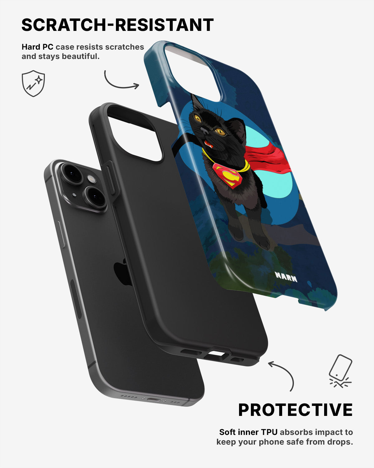 iPhone 15 Plus Tough Case – Super Cat - View 2