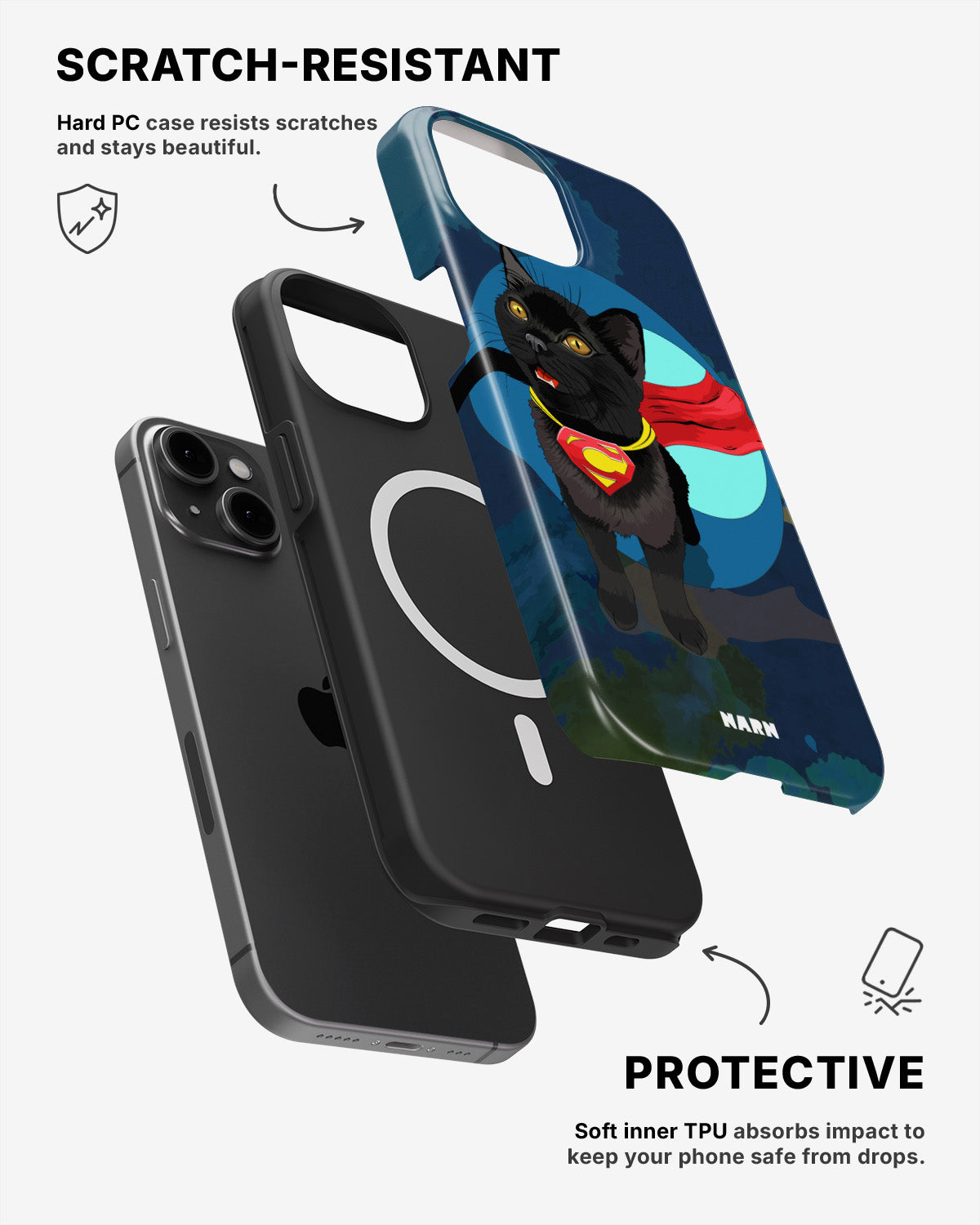 iPhone 15 Plus Tough Case – Super Cat - View 2