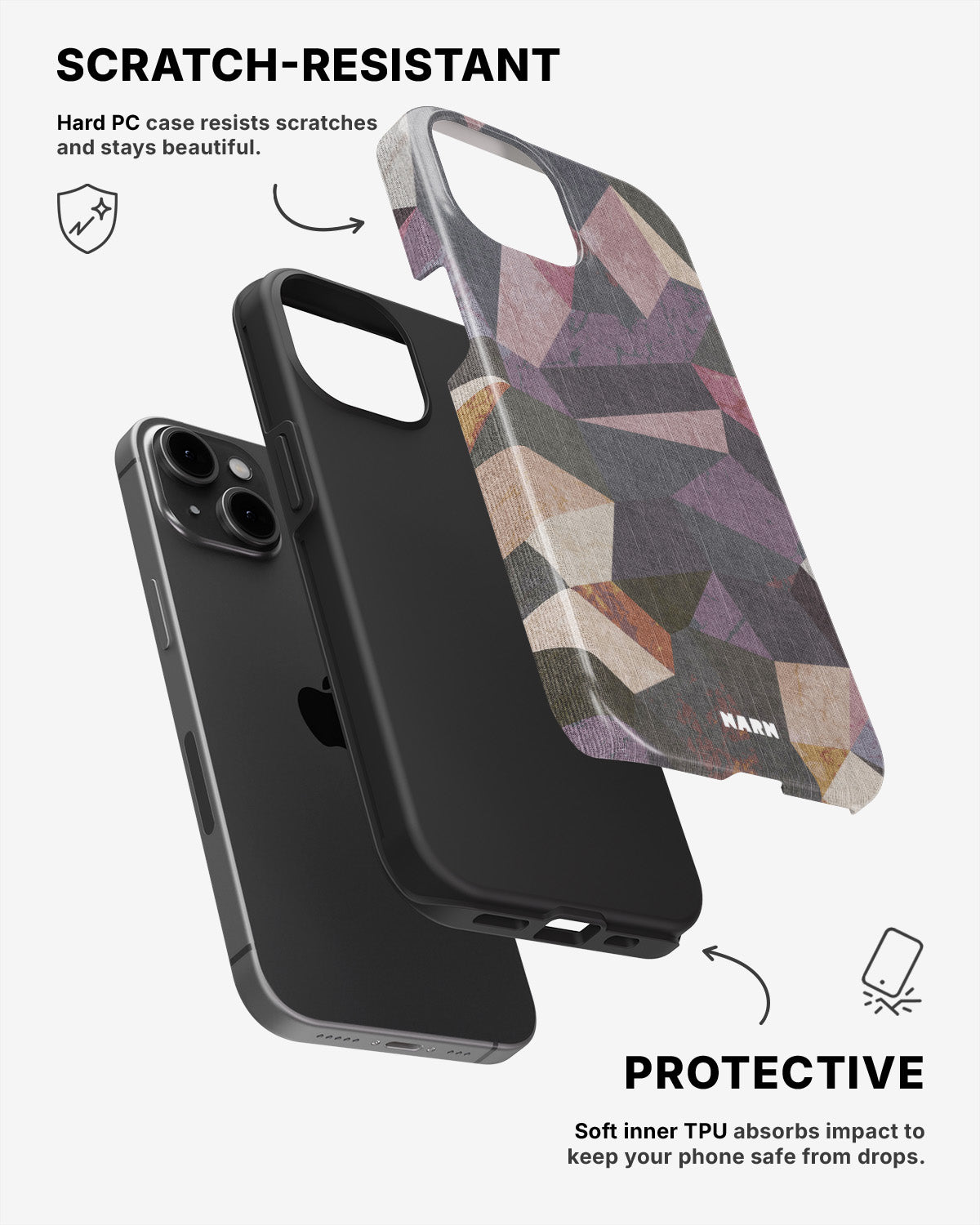 iPhone 15 Plus Tough Case – Triangles - View 2