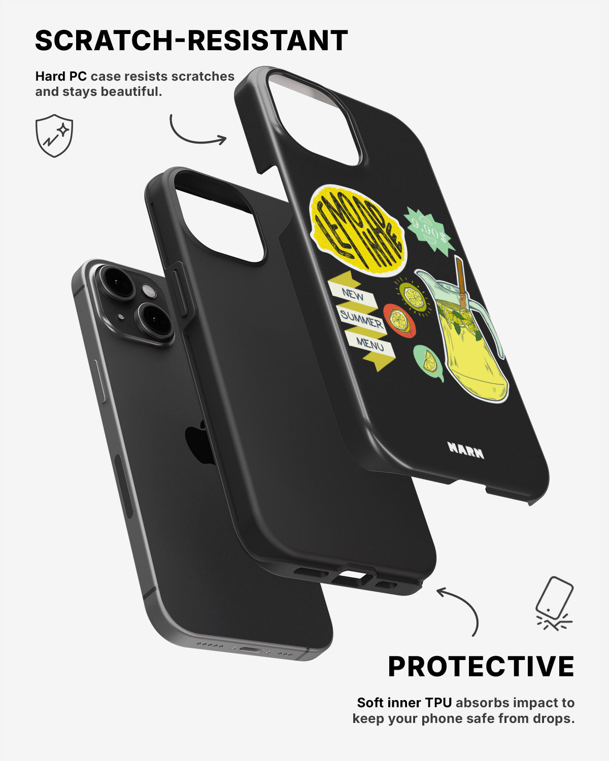 iPhone 15 Plus Tough Case – Lemon Summer - View 2
