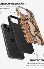 iPhone 15 Plus Tough Case – Brown Snakeskin - View 2