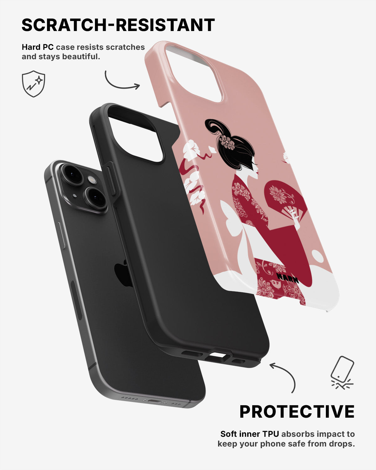 iPhone 15 Plus Tough Case – Geisha - View 2