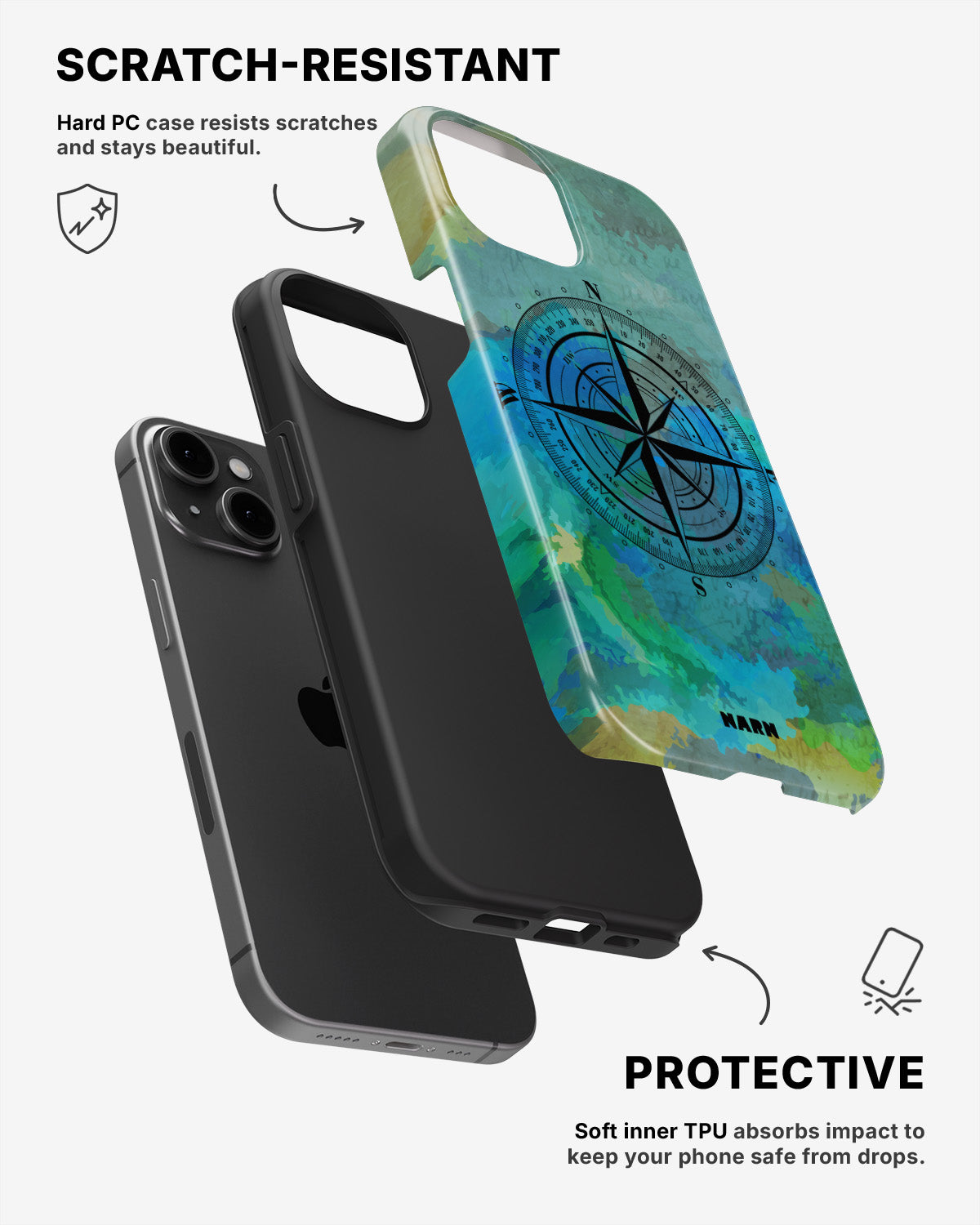 iPhone 15 Plus Tough Case – Compass - View 2