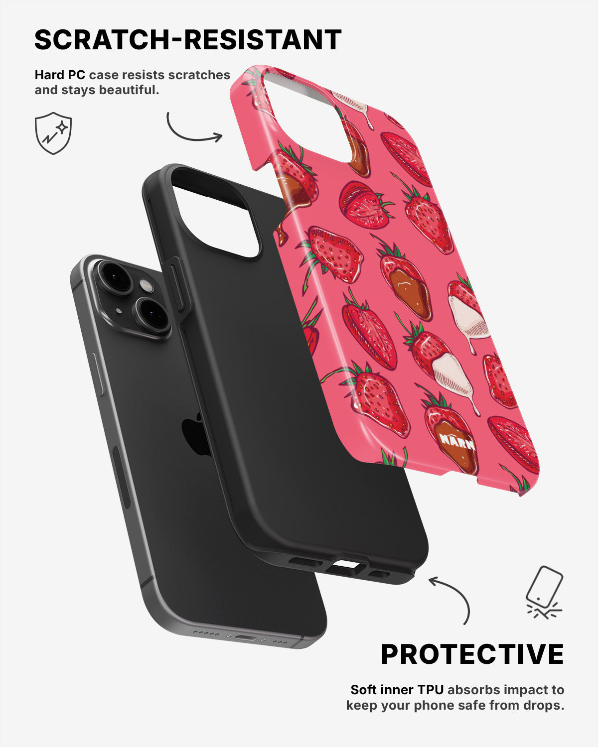 iPhone 15 Plus Tough Case – Strawberry Chocolate - View 2