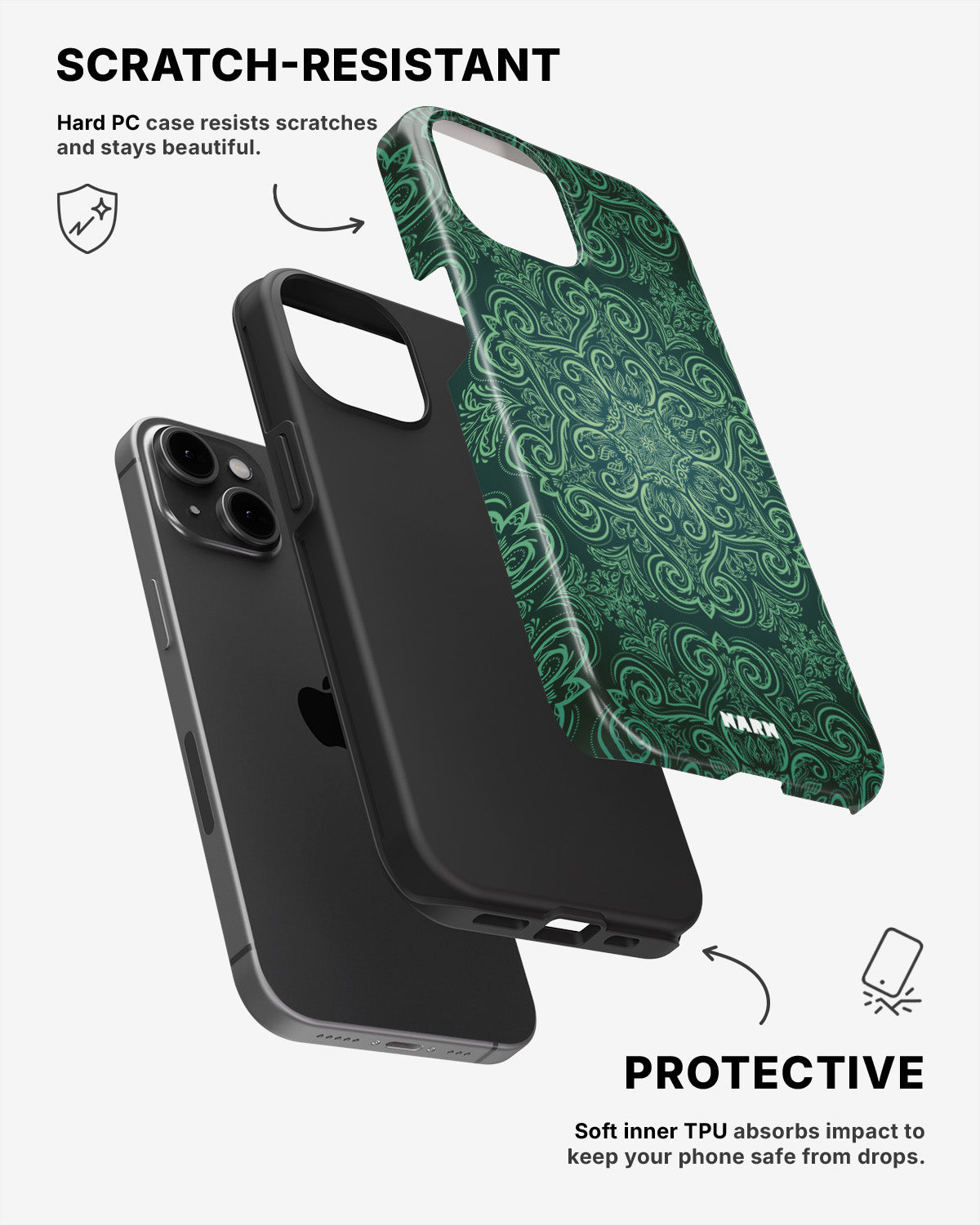 iPhone 15 Plus Tough Case – Retro Forest - View 2