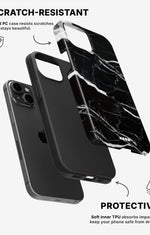 iPhone 15 Plus Tough Case – Black Marble - View 2