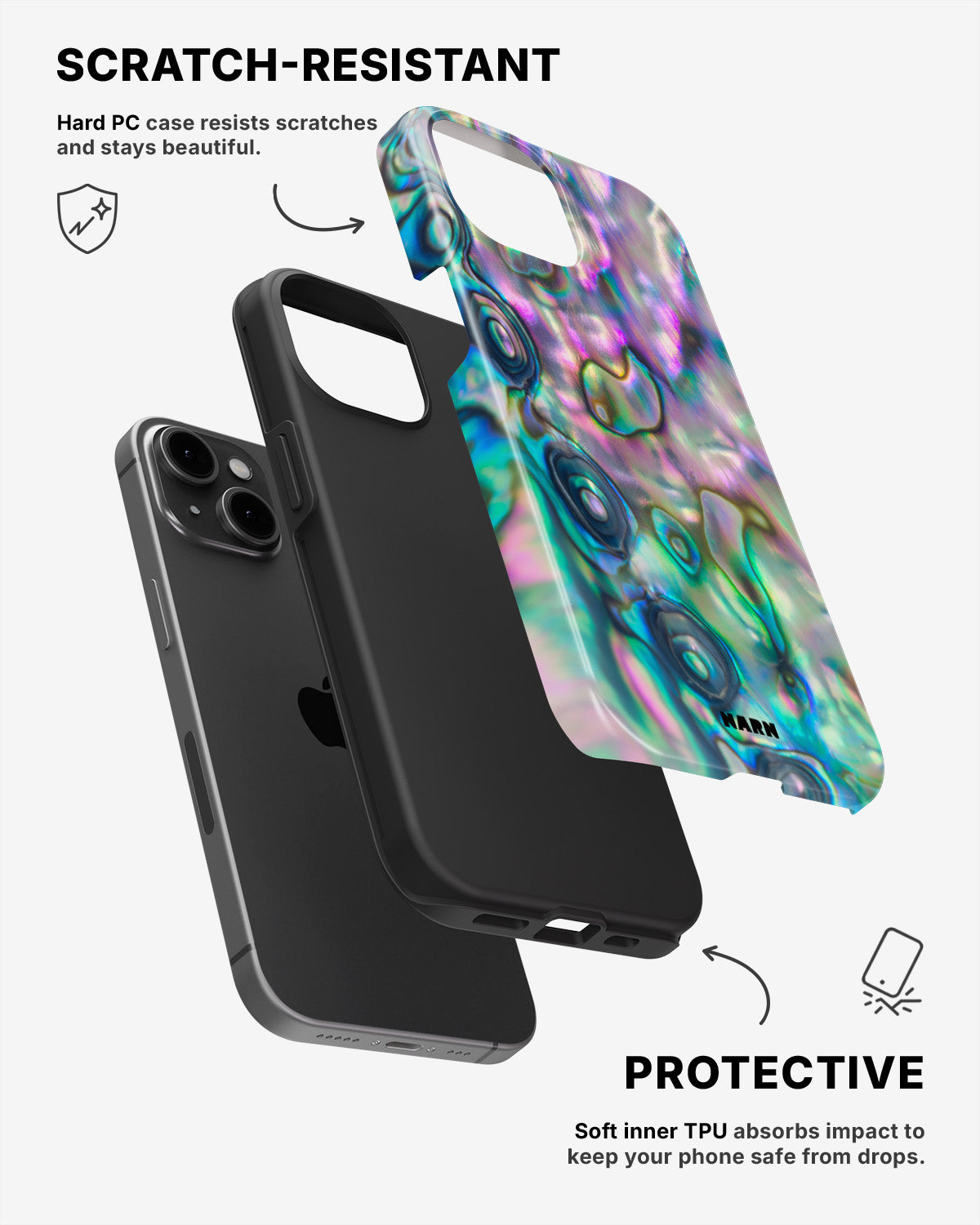 iPhone 15 Plus Tough Case – Seashell - View 2