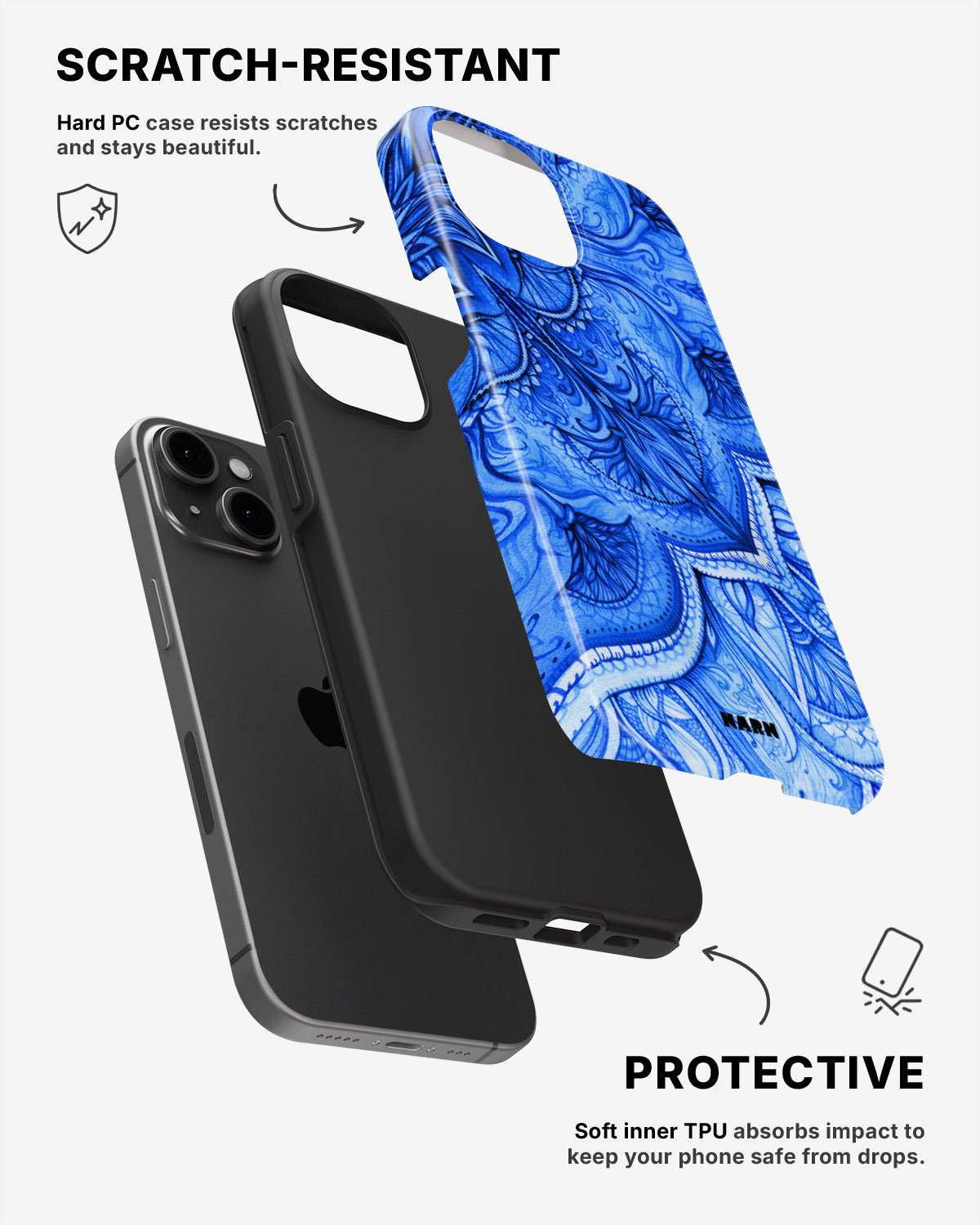 iPhone 15 Plus Tough Case – Blue Vintage - View 2