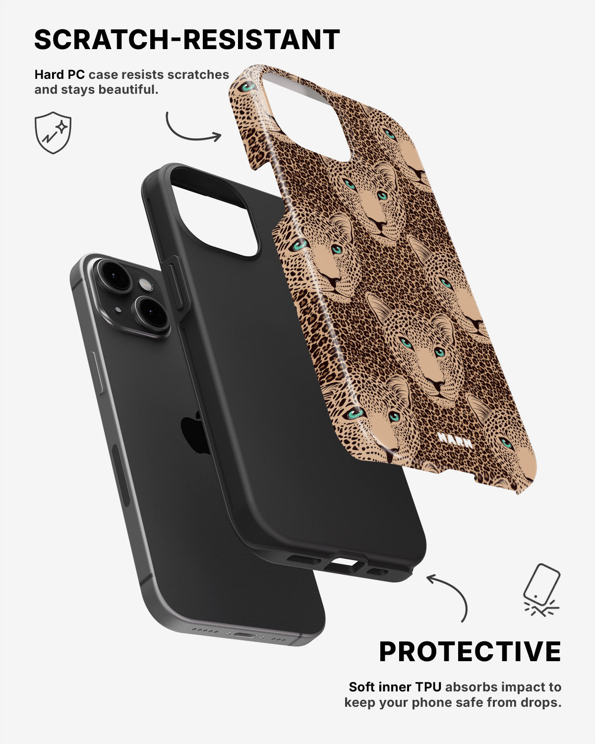 iPhone 15 Plus Tough Case – Leopard Gaze - View 2