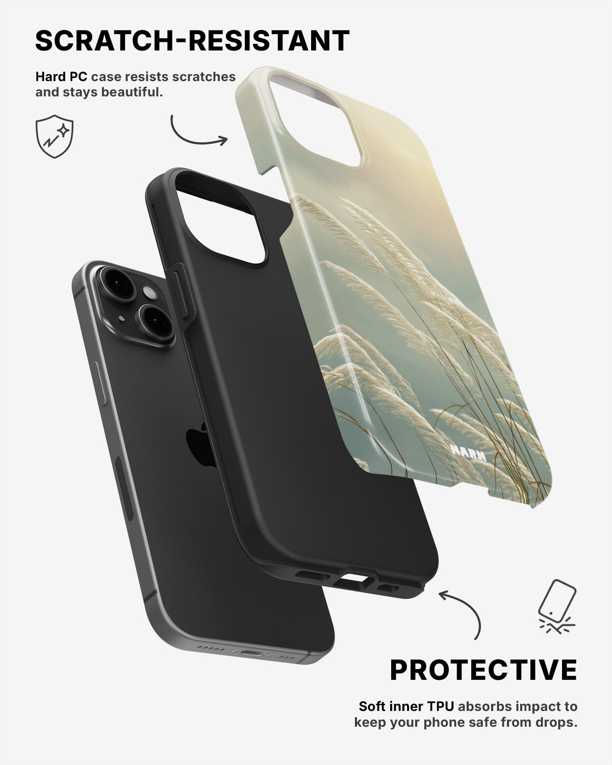 iPhone 15 Plus Tough Case – Windy Pampas - View 2