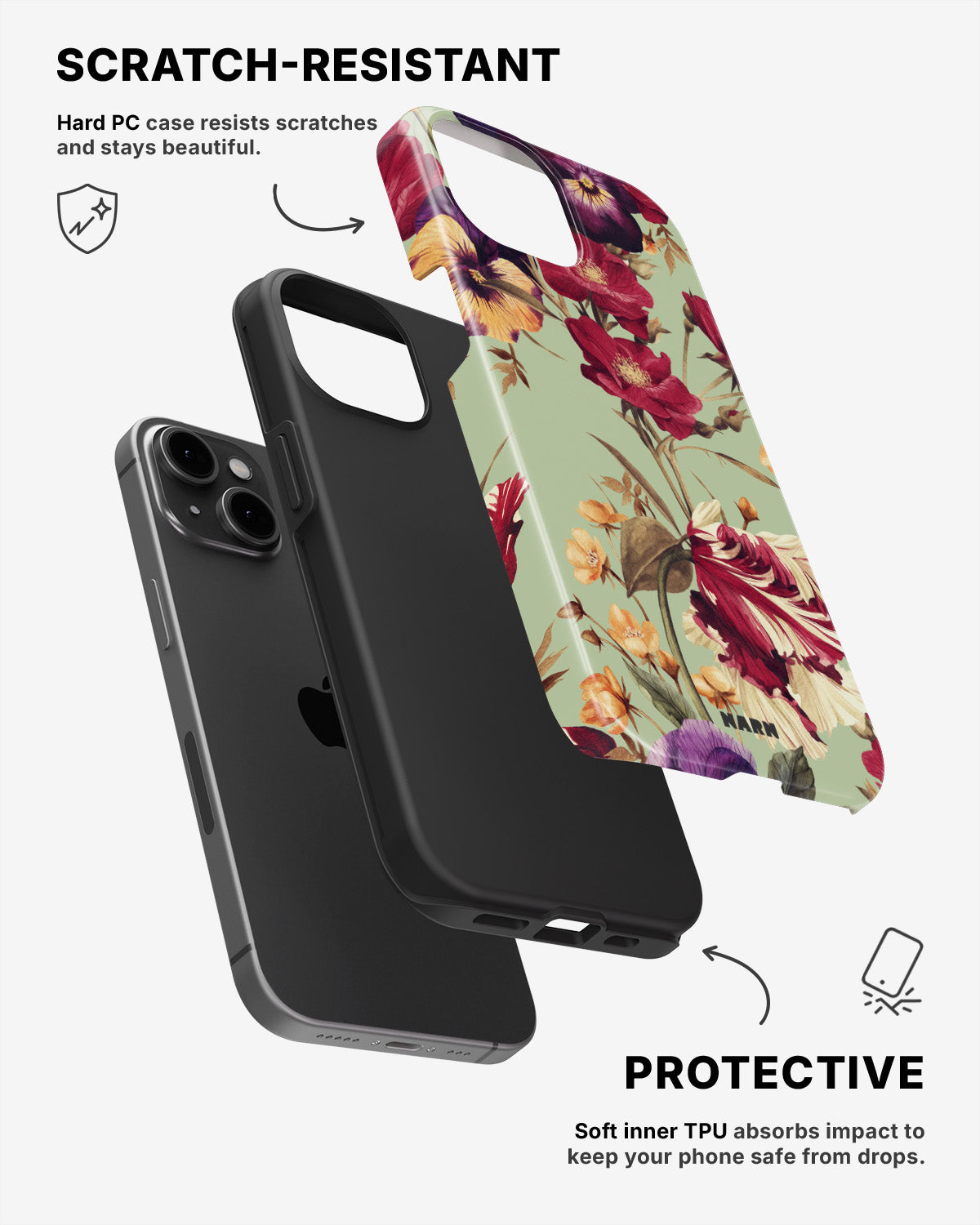 iPhone 15 Plus Tough Case – Pansy Pansy - View 2