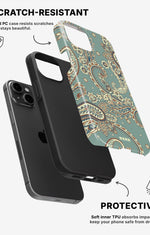 iPhone 15 Plus Tough Case – Paisley Green - View 2