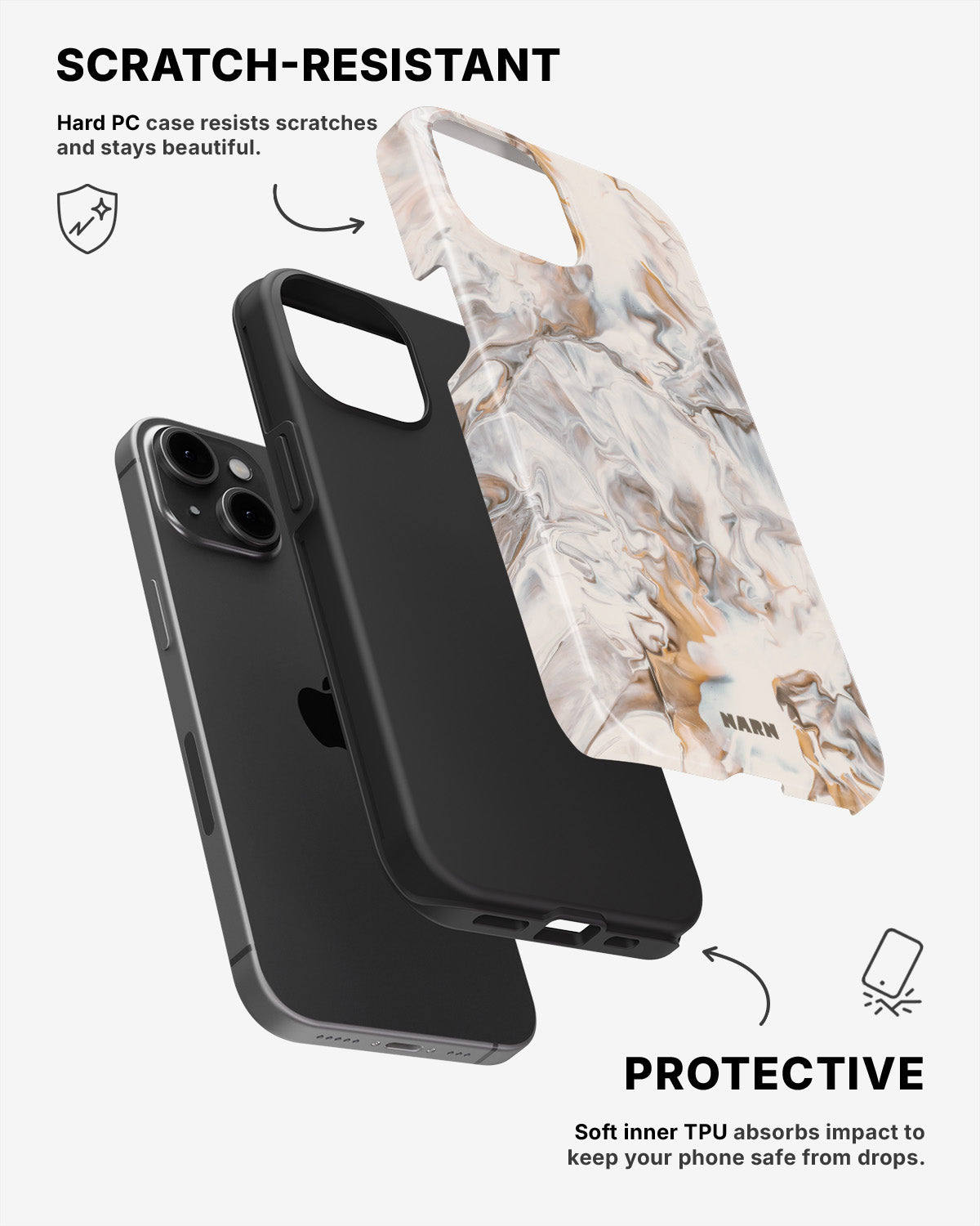iPhone 15 Plus Tough Case – Icy Caramel - View 2