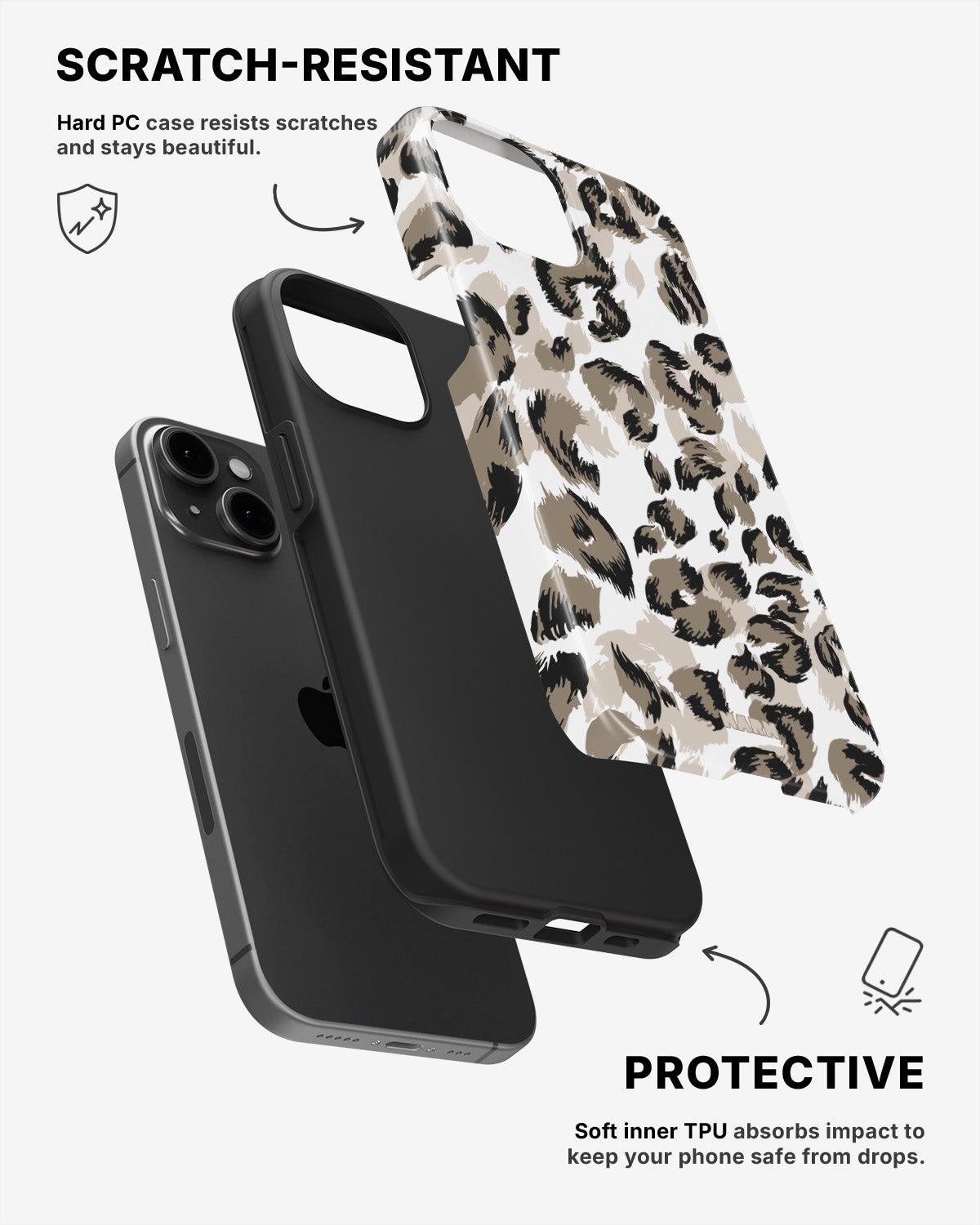 iPhone 15 Plus Tough Case – Snow Leopard - View 2