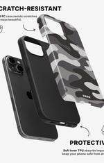 iPhone 15 Plus Tough Case – Grey Camo - View 2